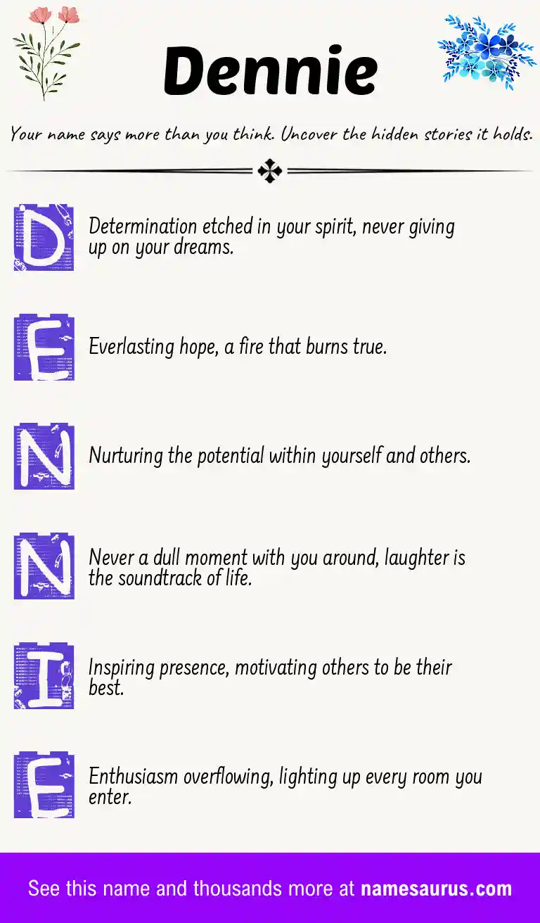 Acrostic poem about Dennie.