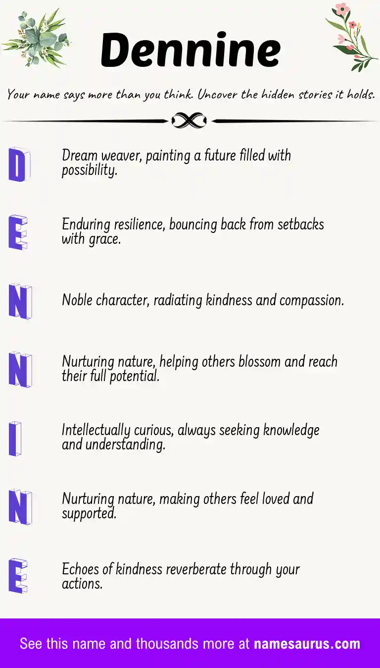 Acrostic poem about Dennine.