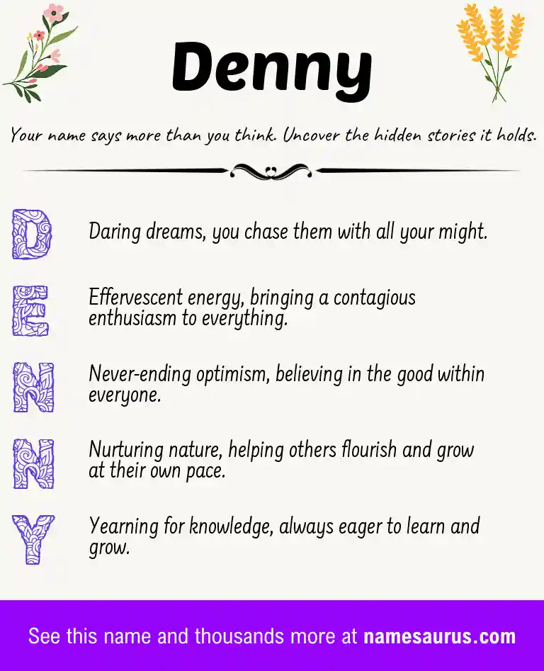 Acrostic poem about Denny.