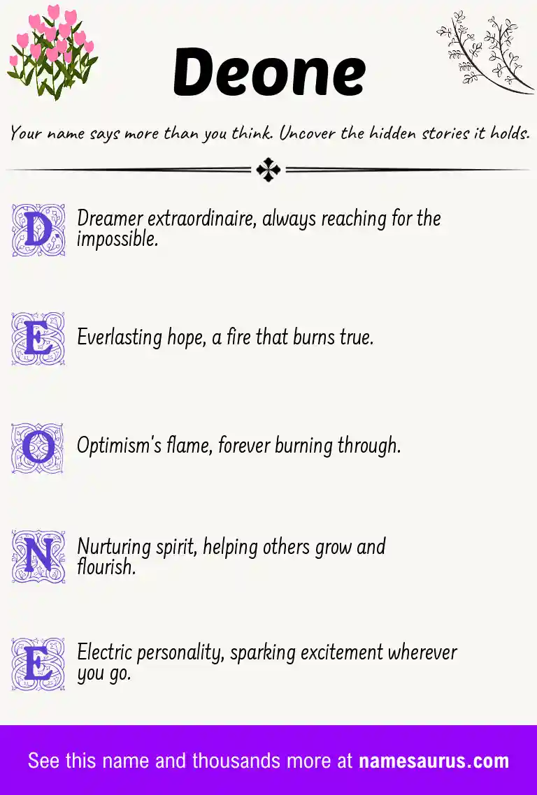 Acrostic poem about Deone.