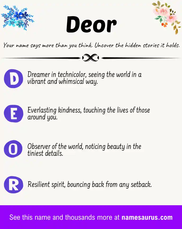 Acrostic poem about Deor.