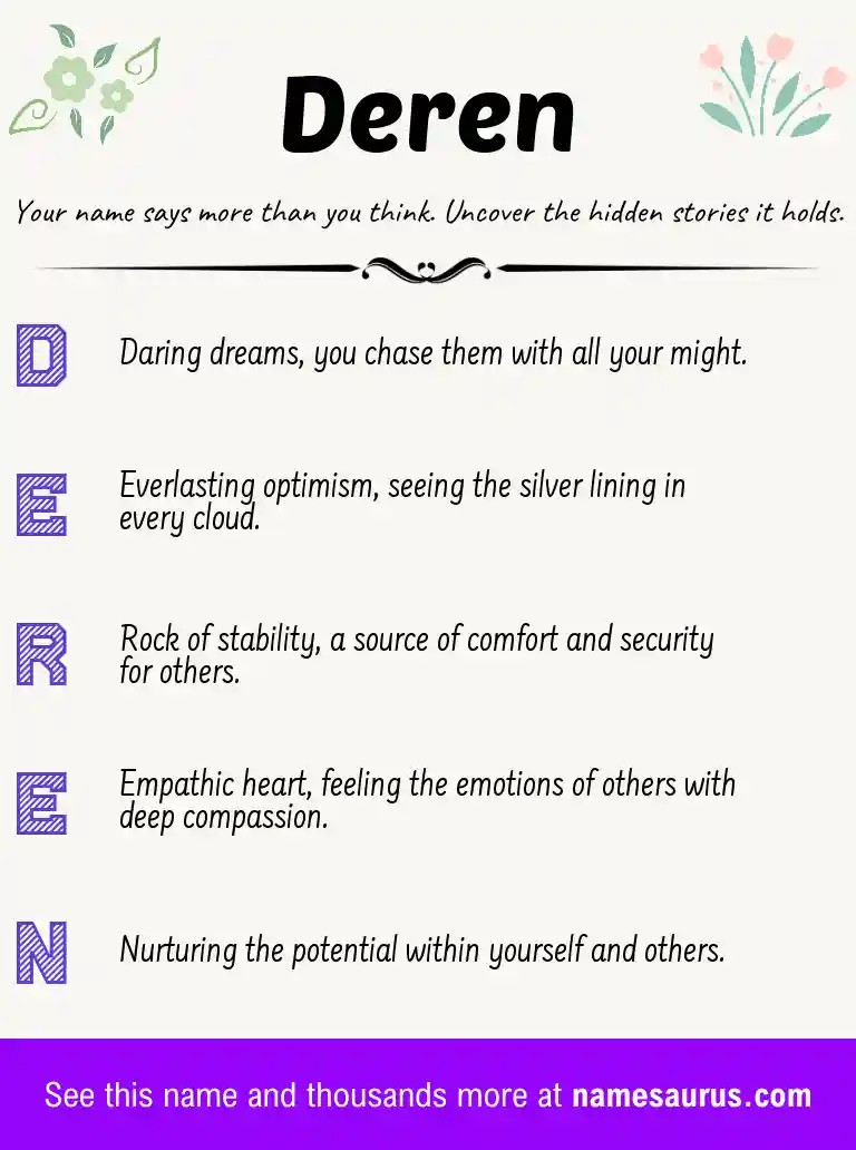 Acrostic poem about Deren.