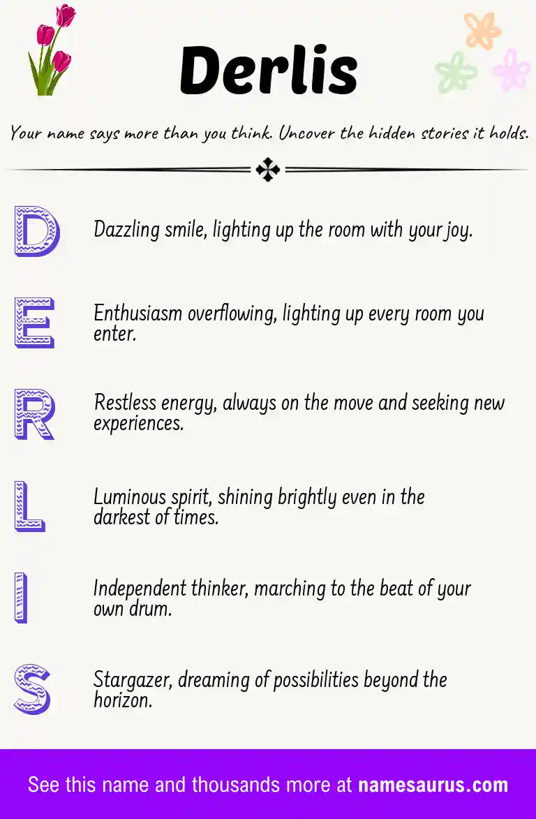 Acrostic poem about Derlis.
