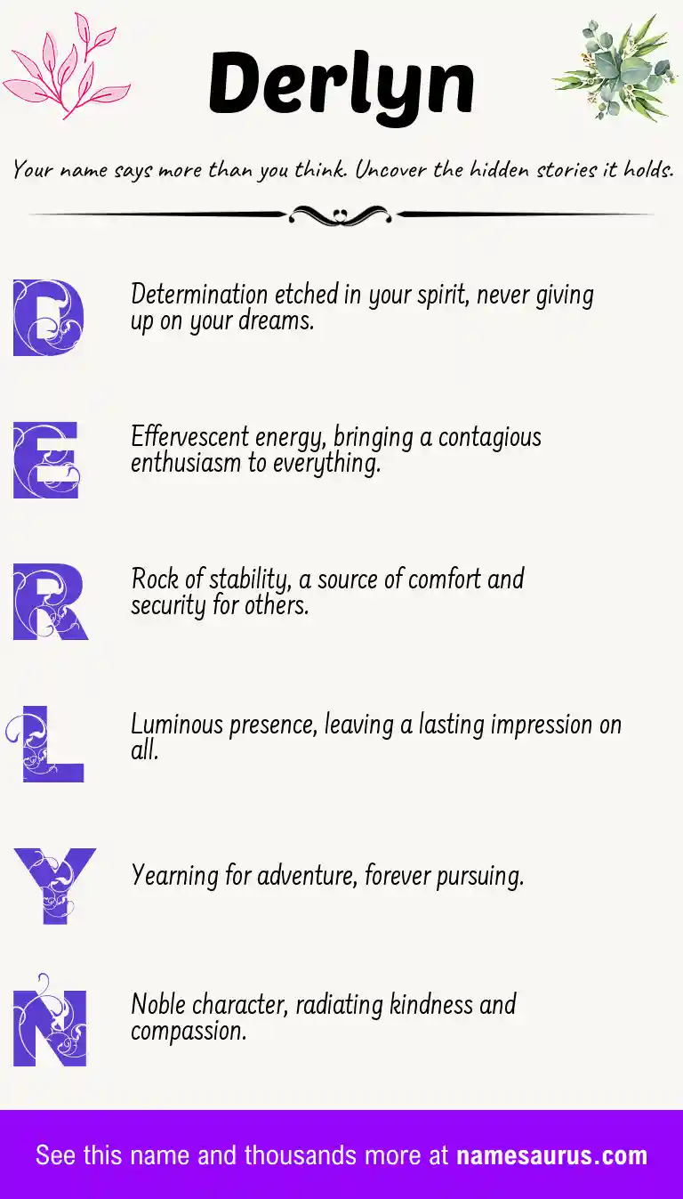 Acrostic poem about Derlyn.