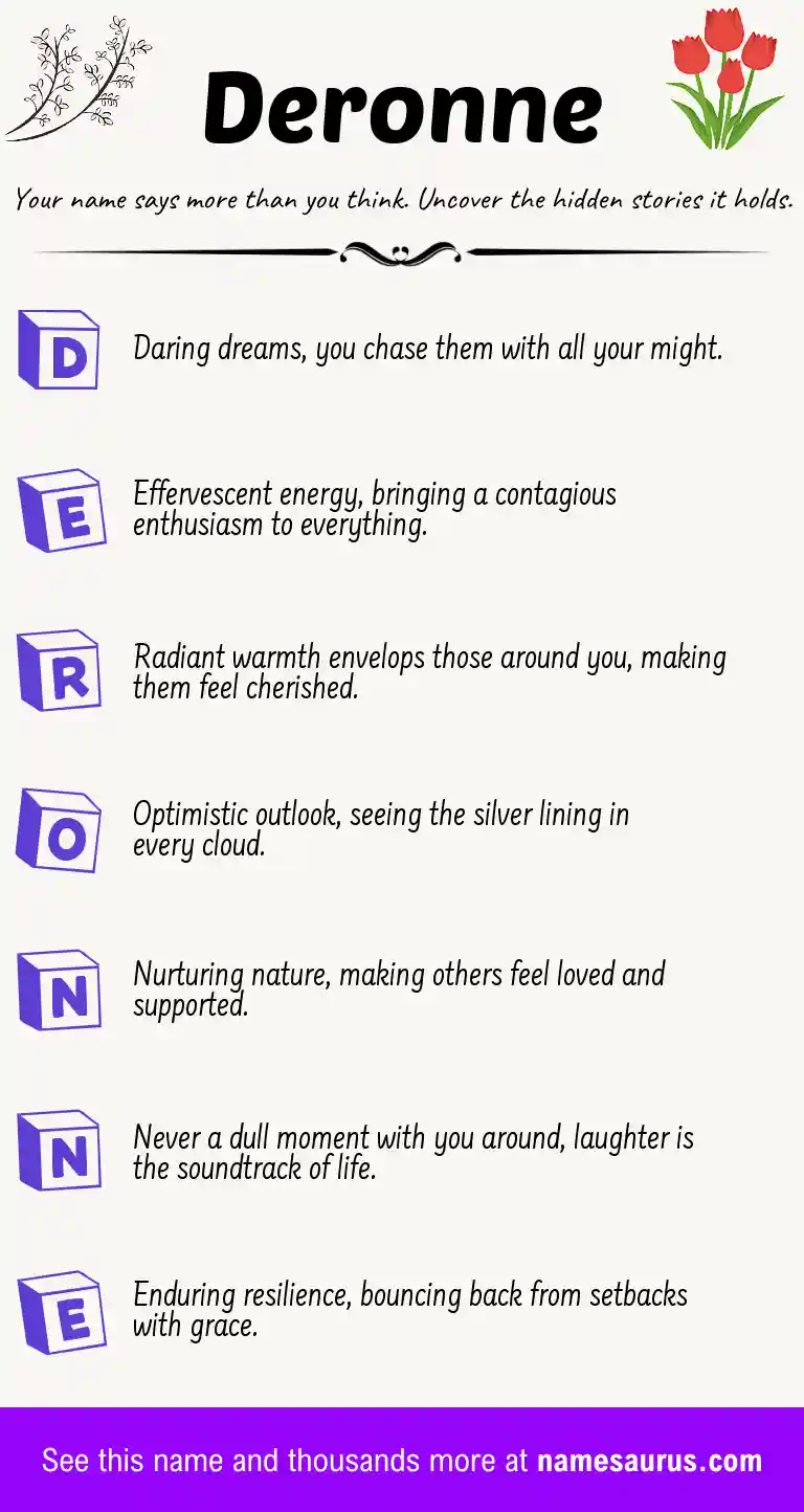 Acrostic poem about Deronne.