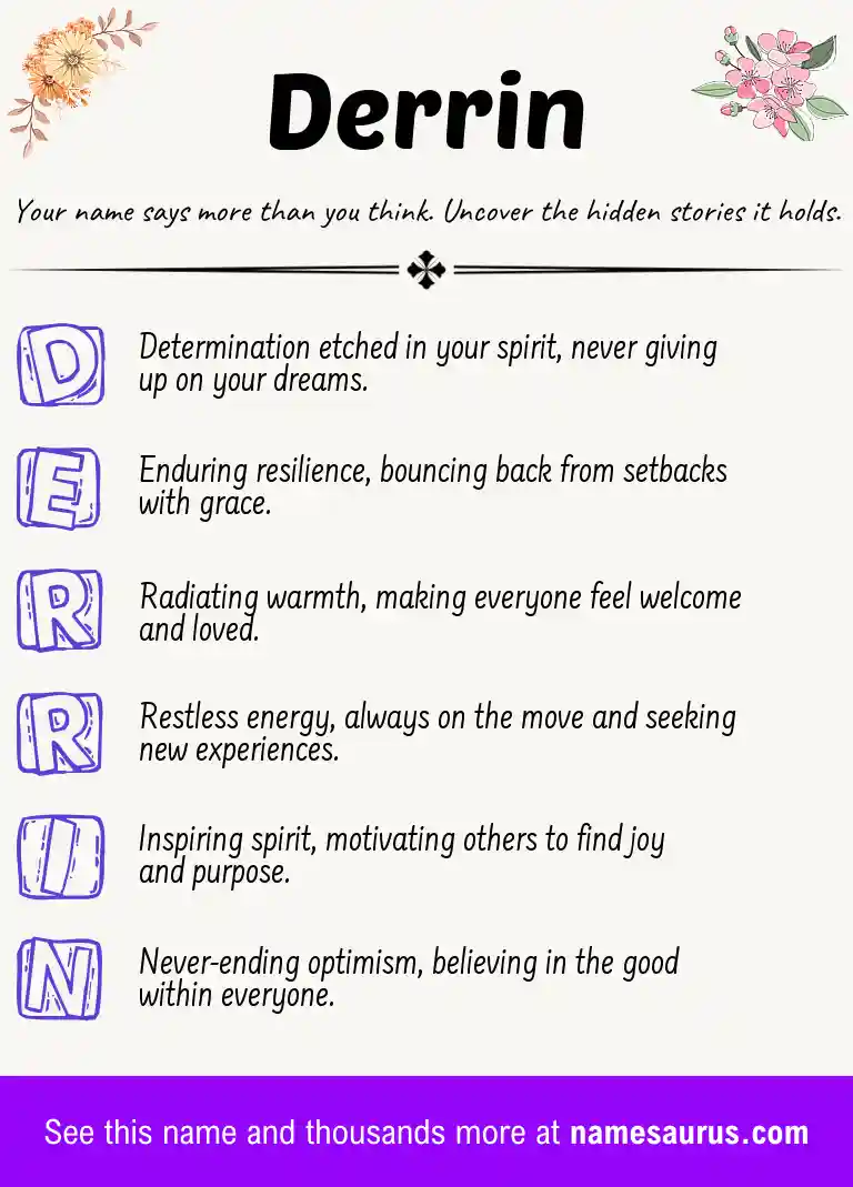 Acrostic poem about Derrin.