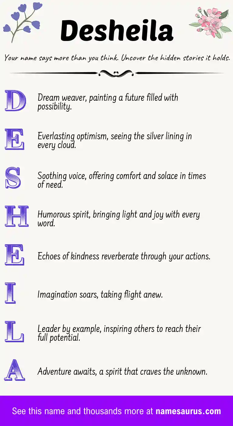 Acrostic poem about Desheila.