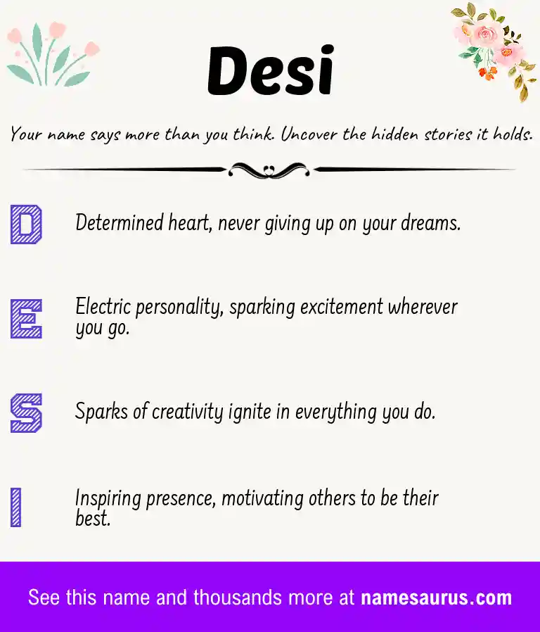 Acrostic poem about Desi.