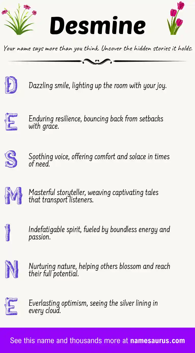 Acrostic poem about Desmine.