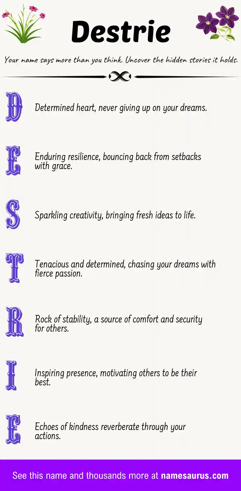 Acrostic poem about Destrie.