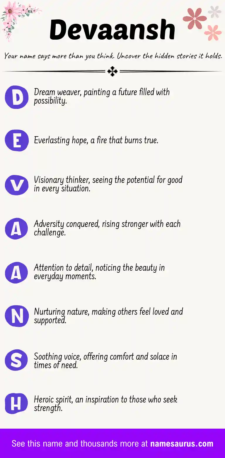 Acrostic poem about Devaansh.