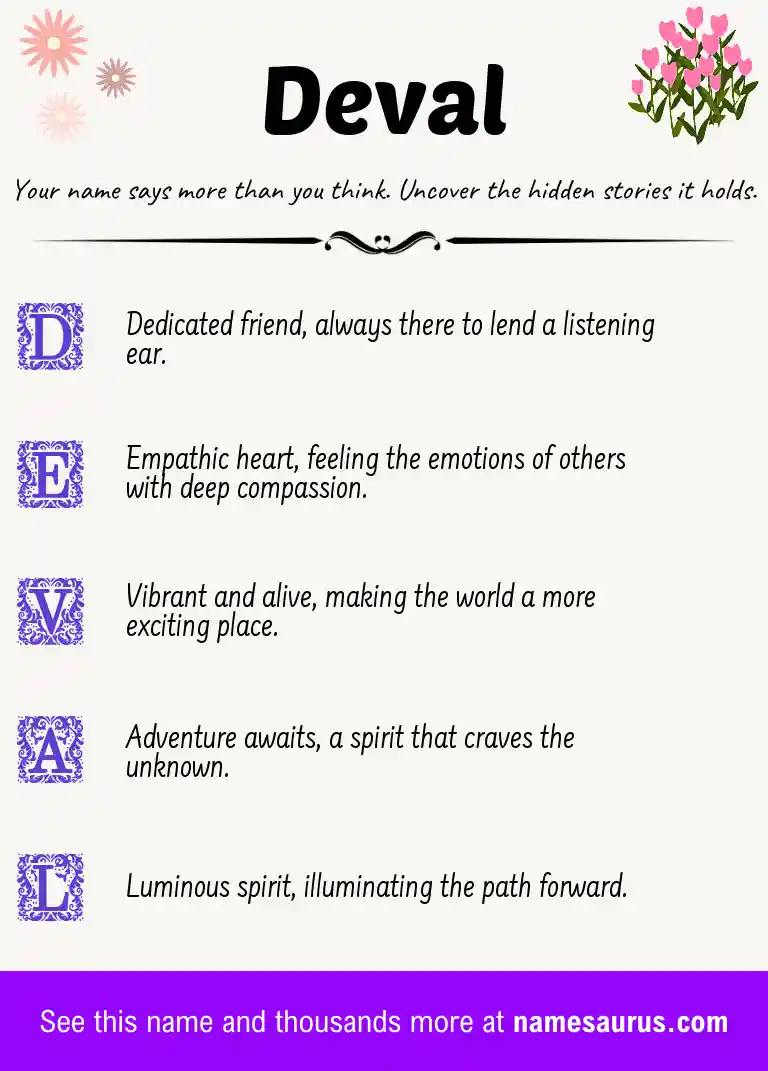 Acrostic poem about Deval.