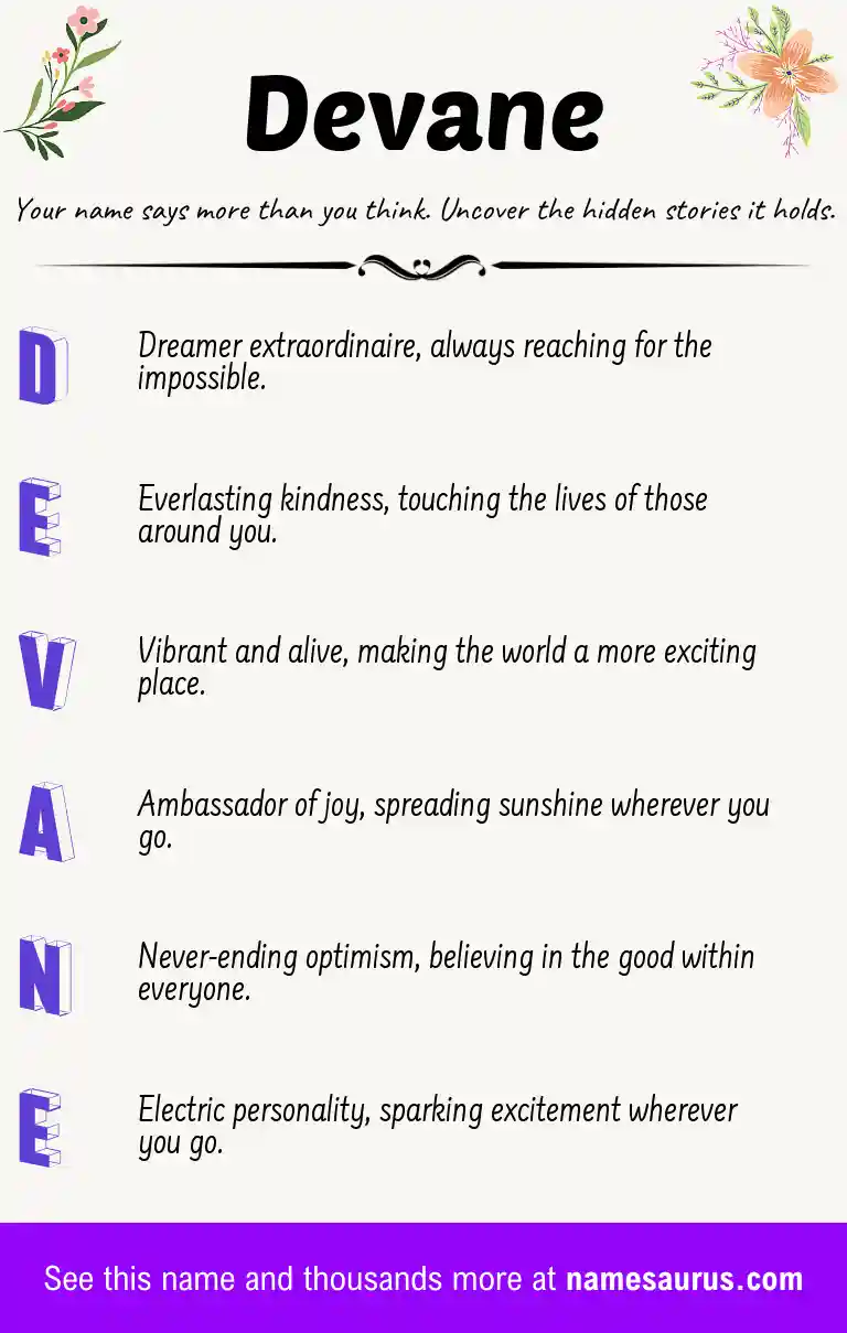 Acrostic poem about Devane.