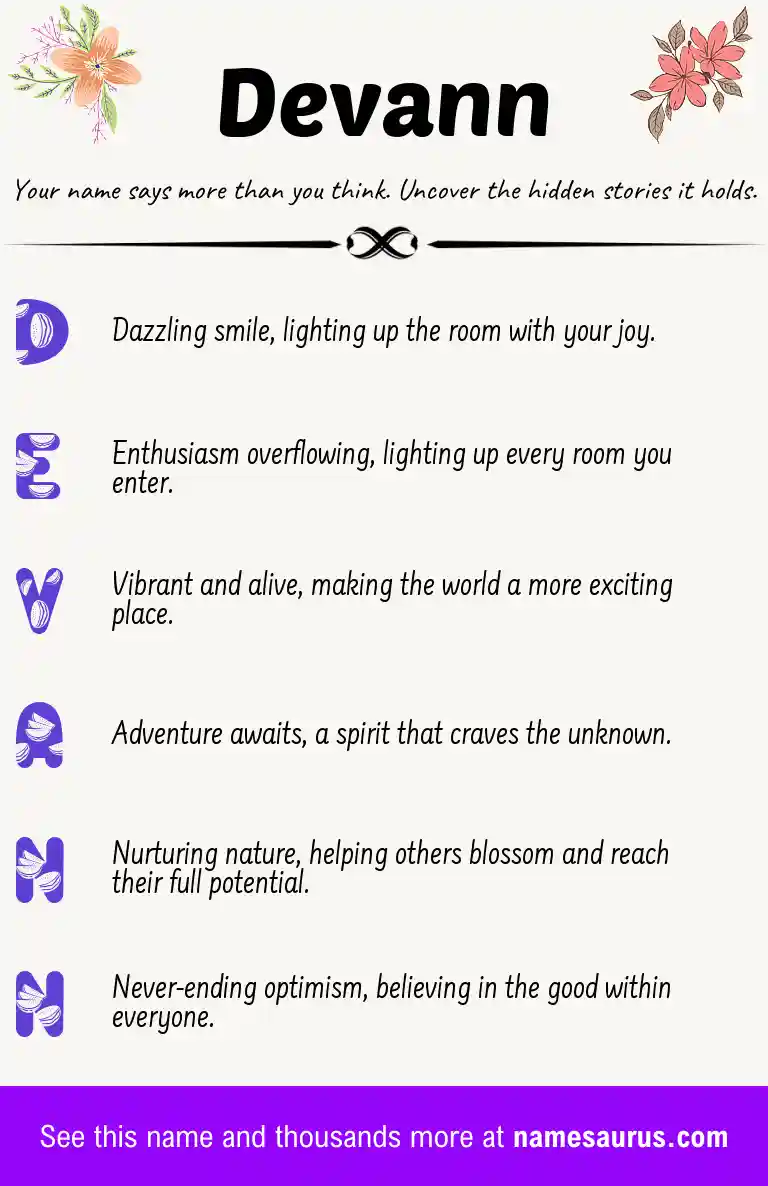 Acrostic poem about Devann.