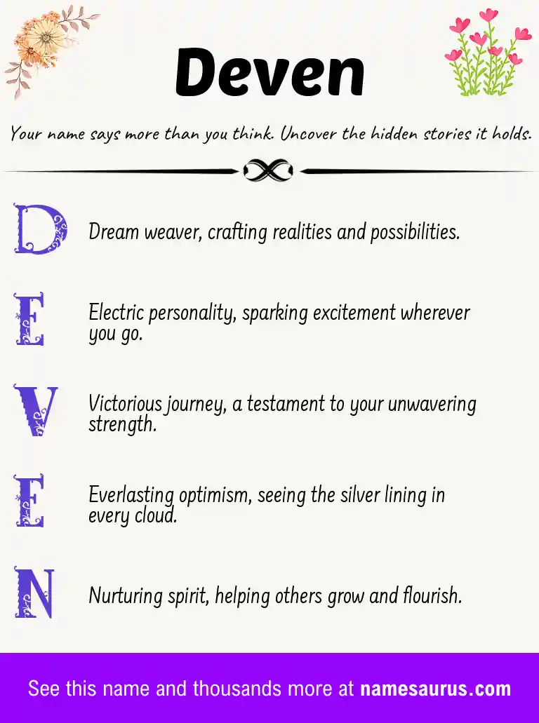 Acrostic poem about Deven.