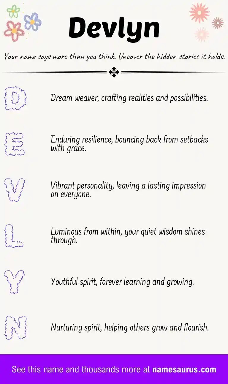 Acrostic poem about Devlyn.