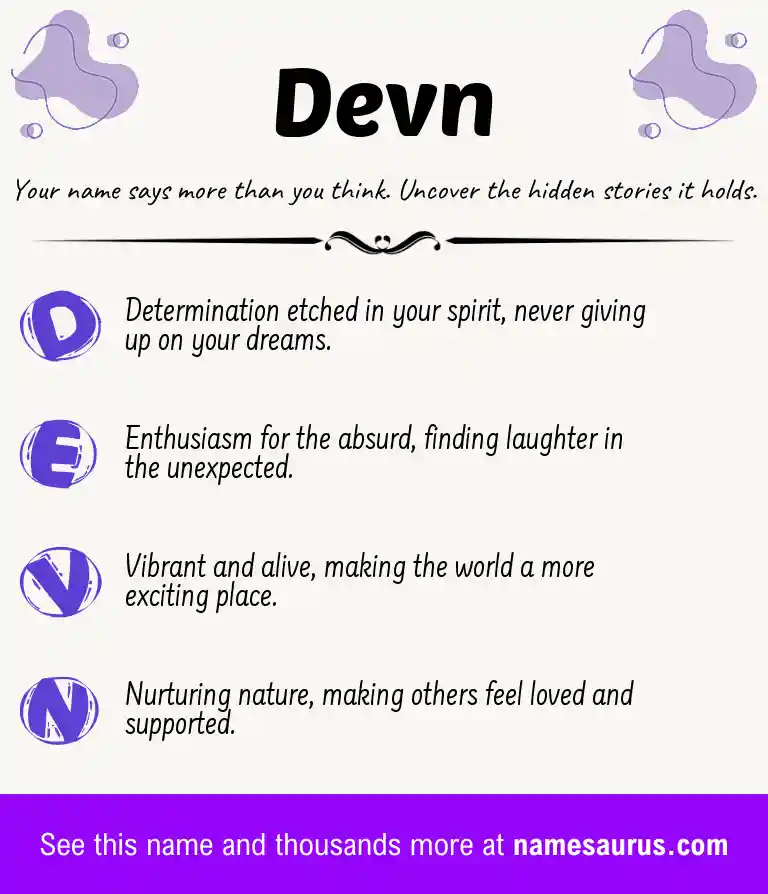 Acrostic poem about Devn.