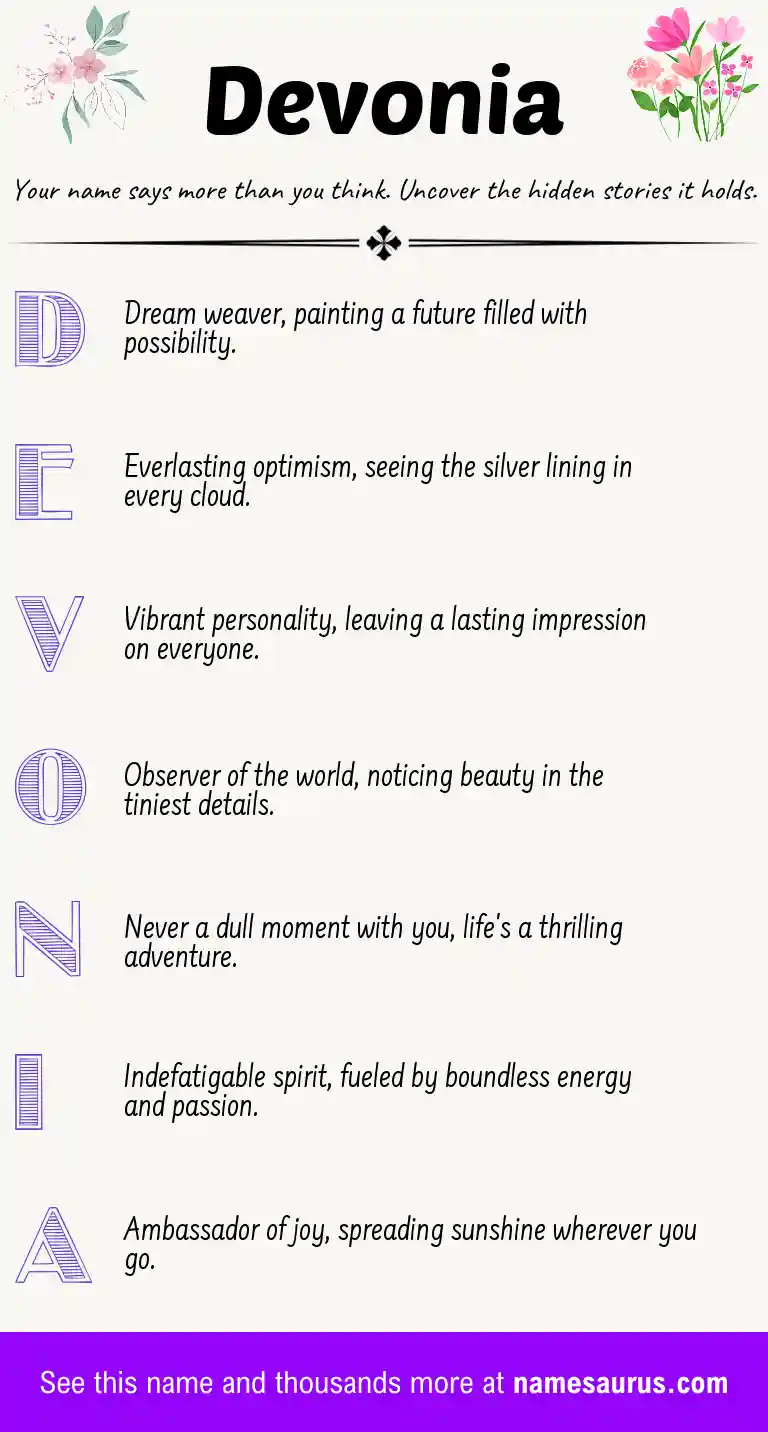 Acrostic poem about Devonia.