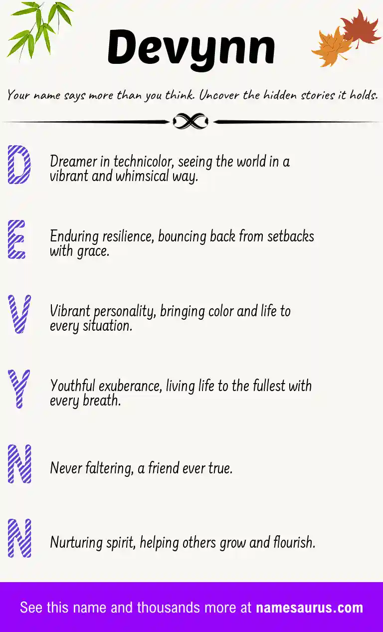 Acrostic poem about Devynn.