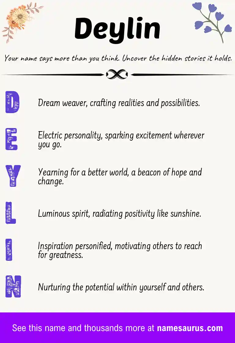 Acrostic poem about Deylin.