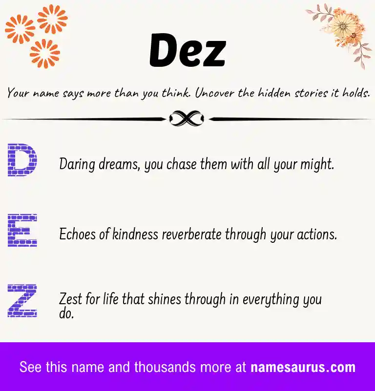 Acrostic poem about Dez.