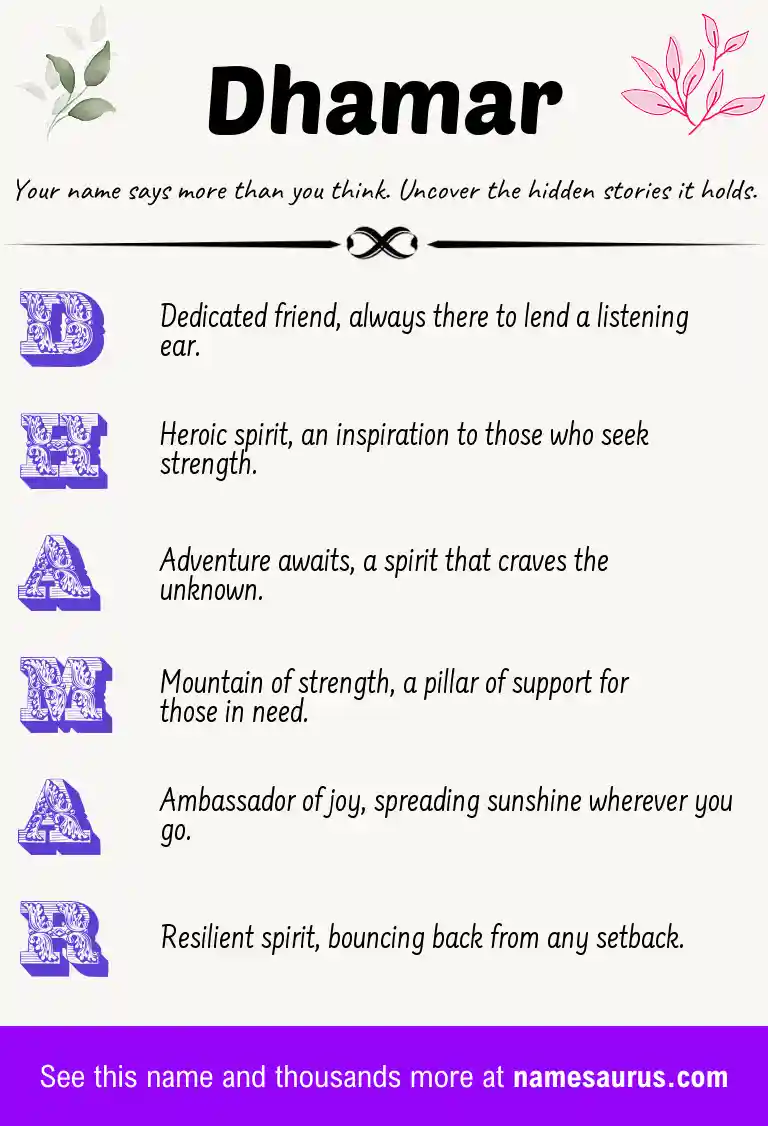 Acrostic poem about Dhamar.