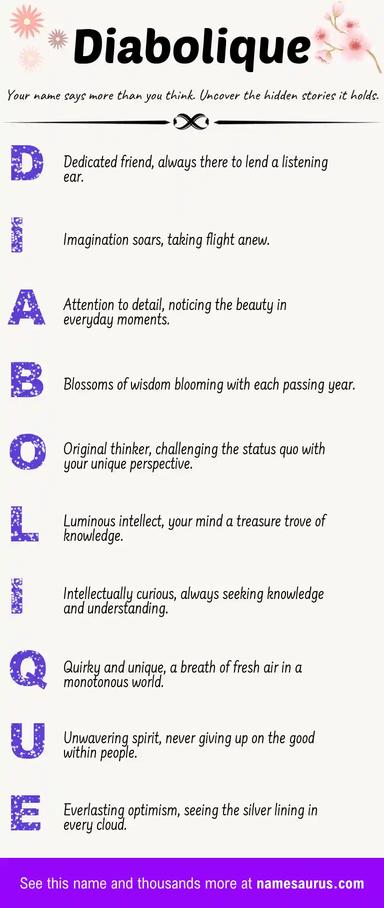 Acrostic poem about Diabolique.