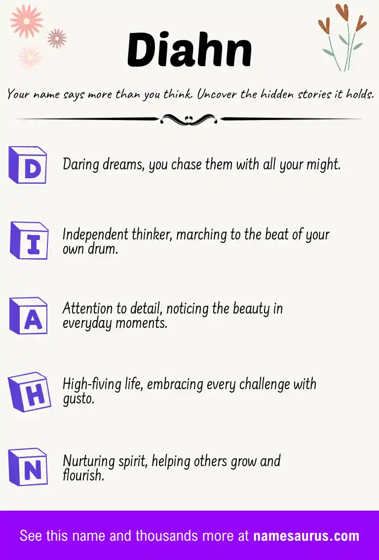 Acrostic poem about Diahn.