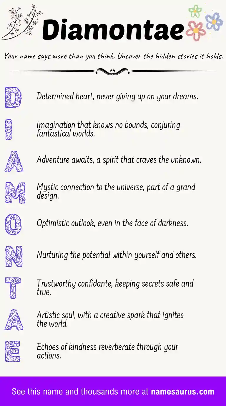 Acrostic poem about Diamontae.