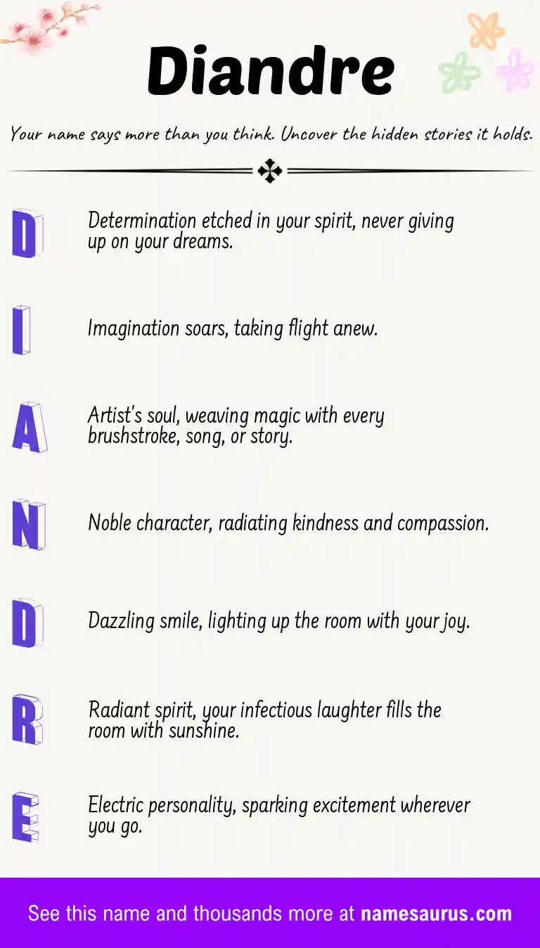 Acrostic poem about Diandre.