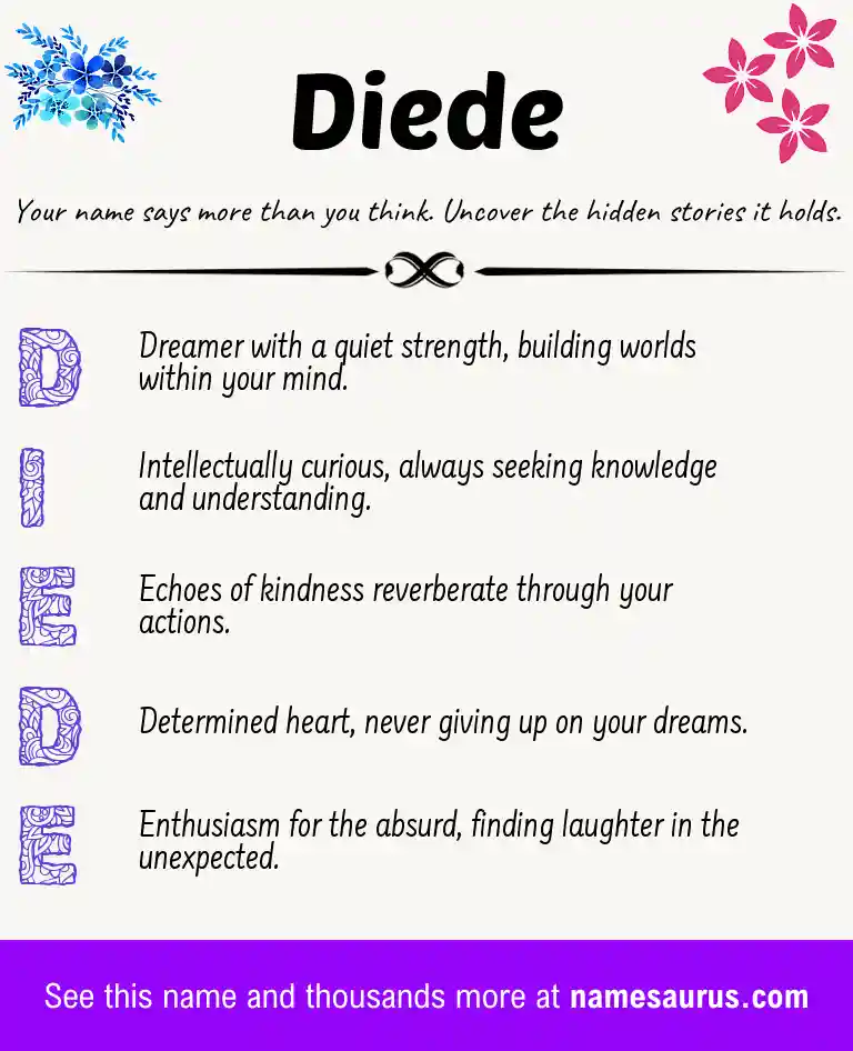 Acrostic poem about Diede.
