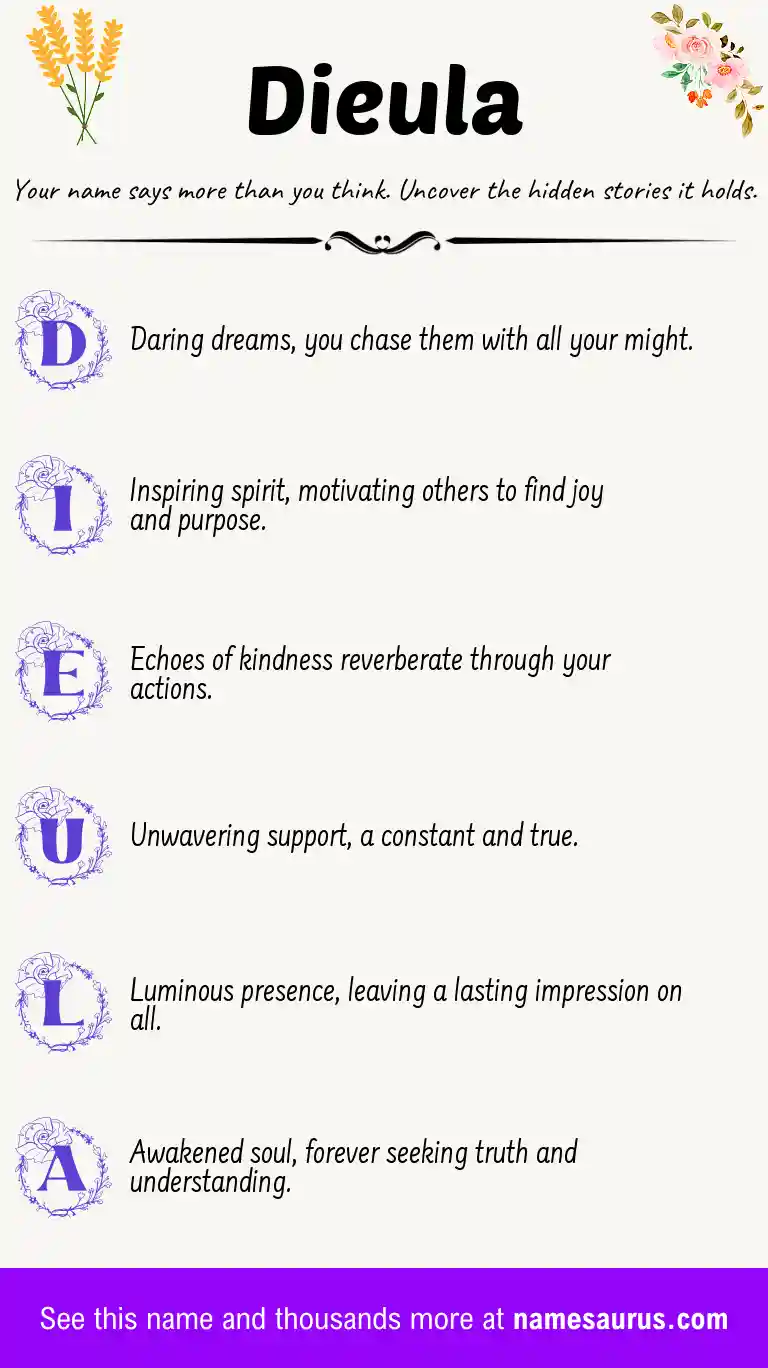 Acrostic poem about Dieula.