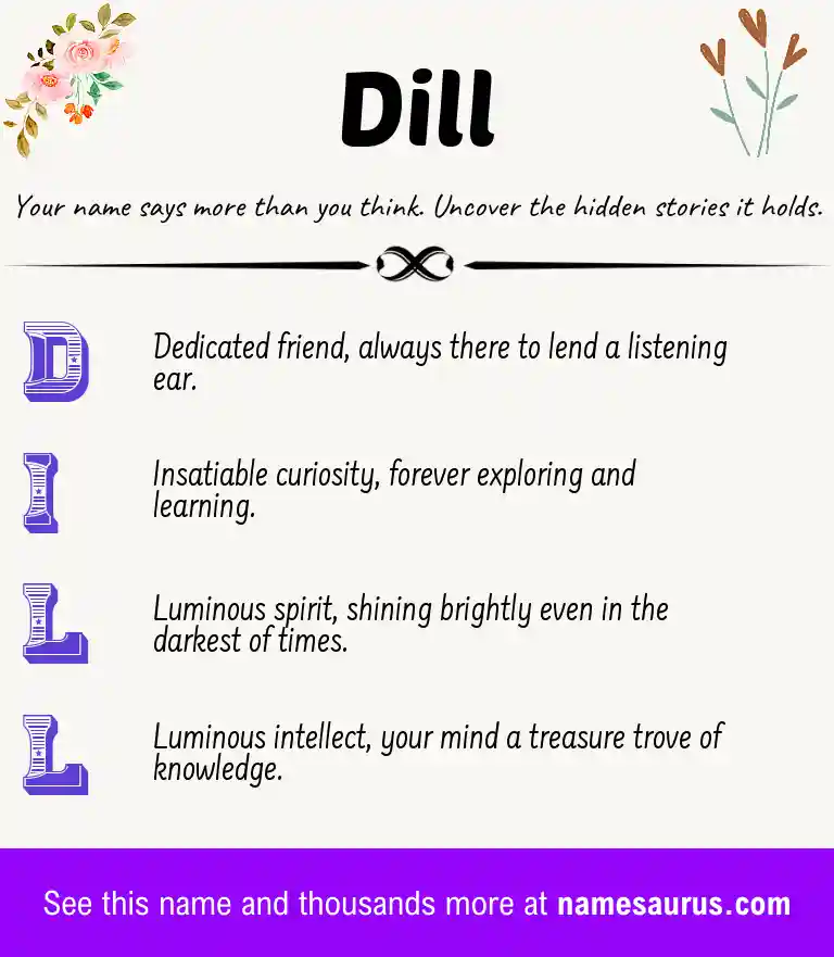 Acrostic poem about Dill.