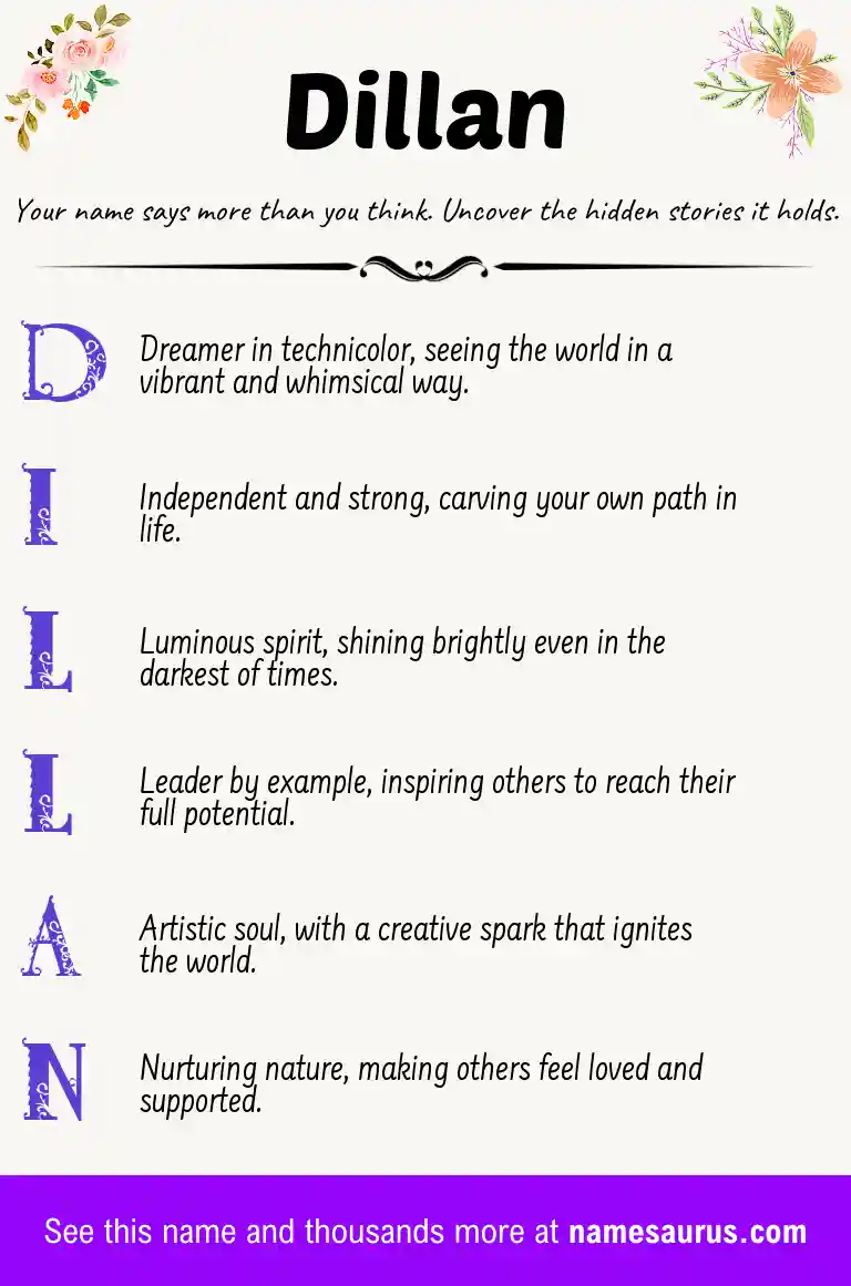 Acrostic poem about Dillan.