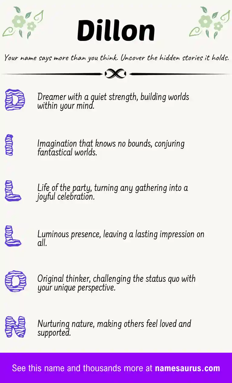 Acrostic poem about Dillon.