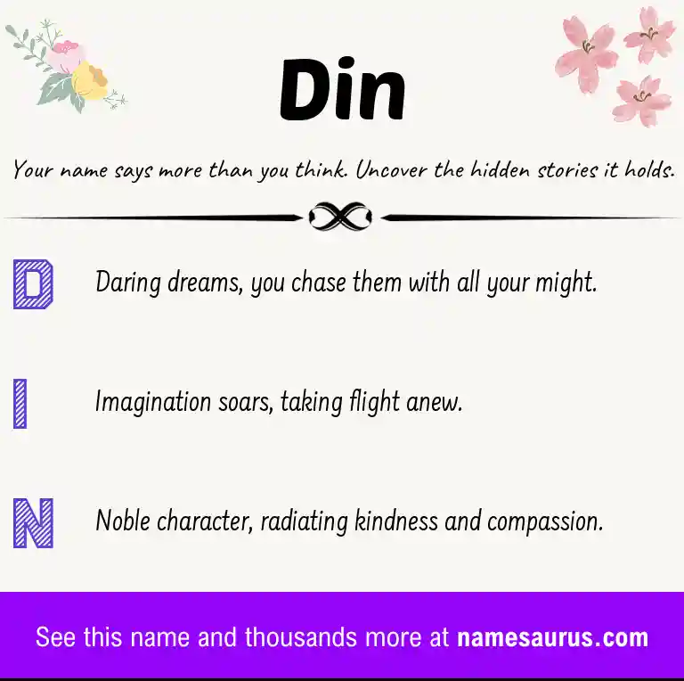 Acrostic poem about Din.