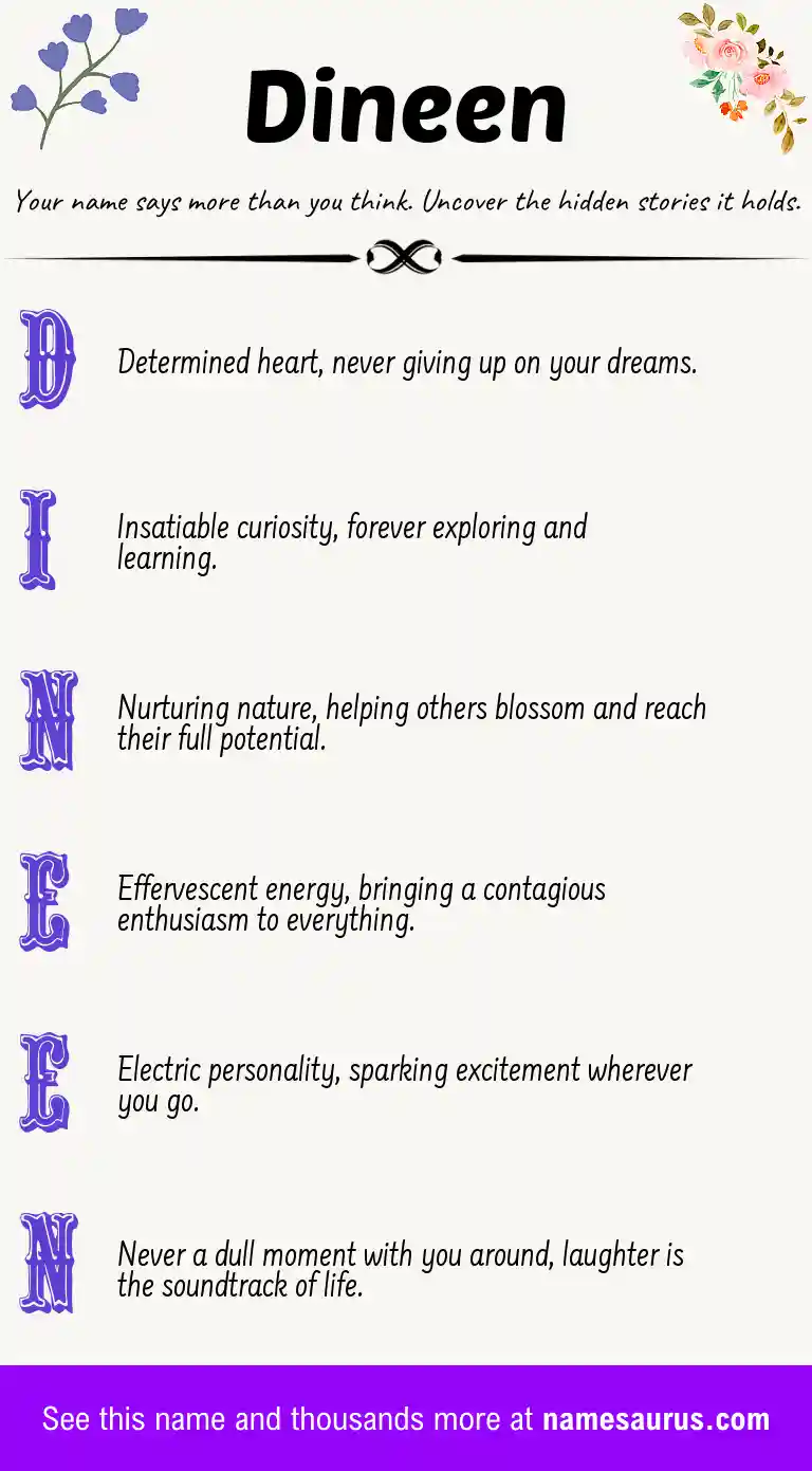 Acrostic poem about Dineen.