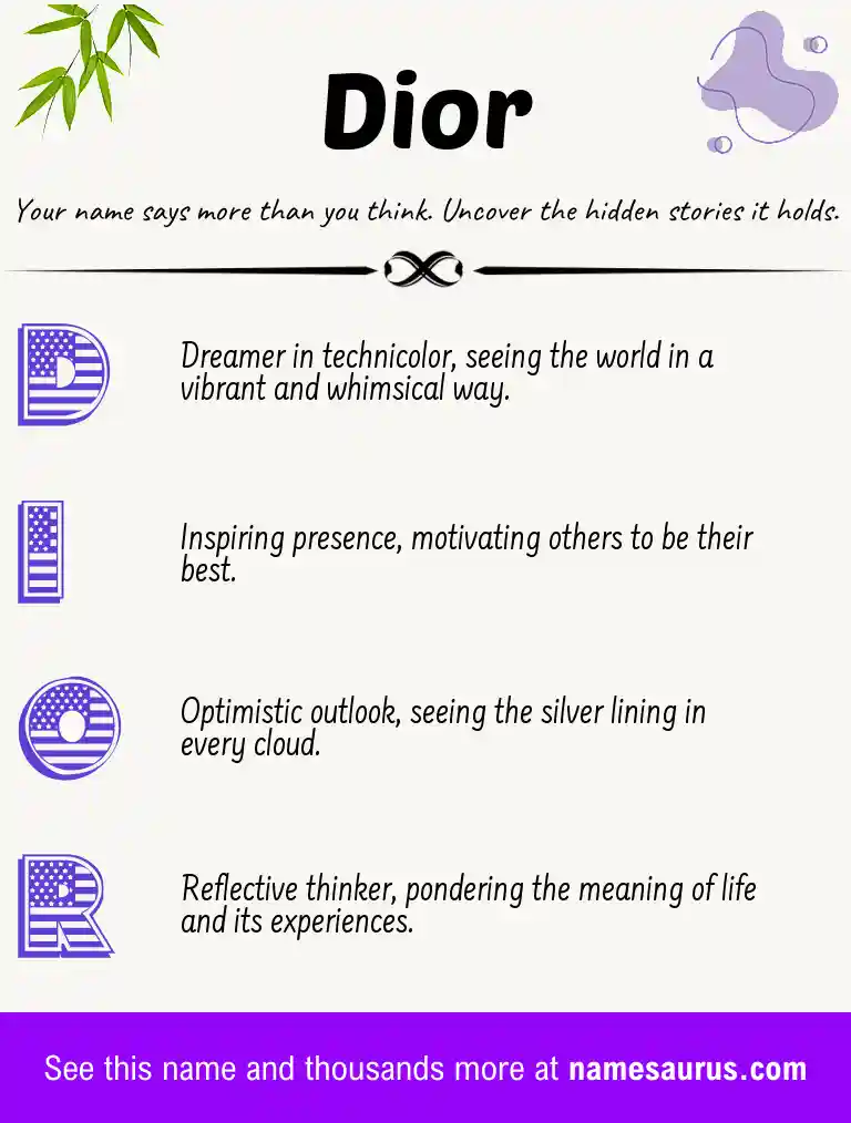 Acrostic poem about Dior.