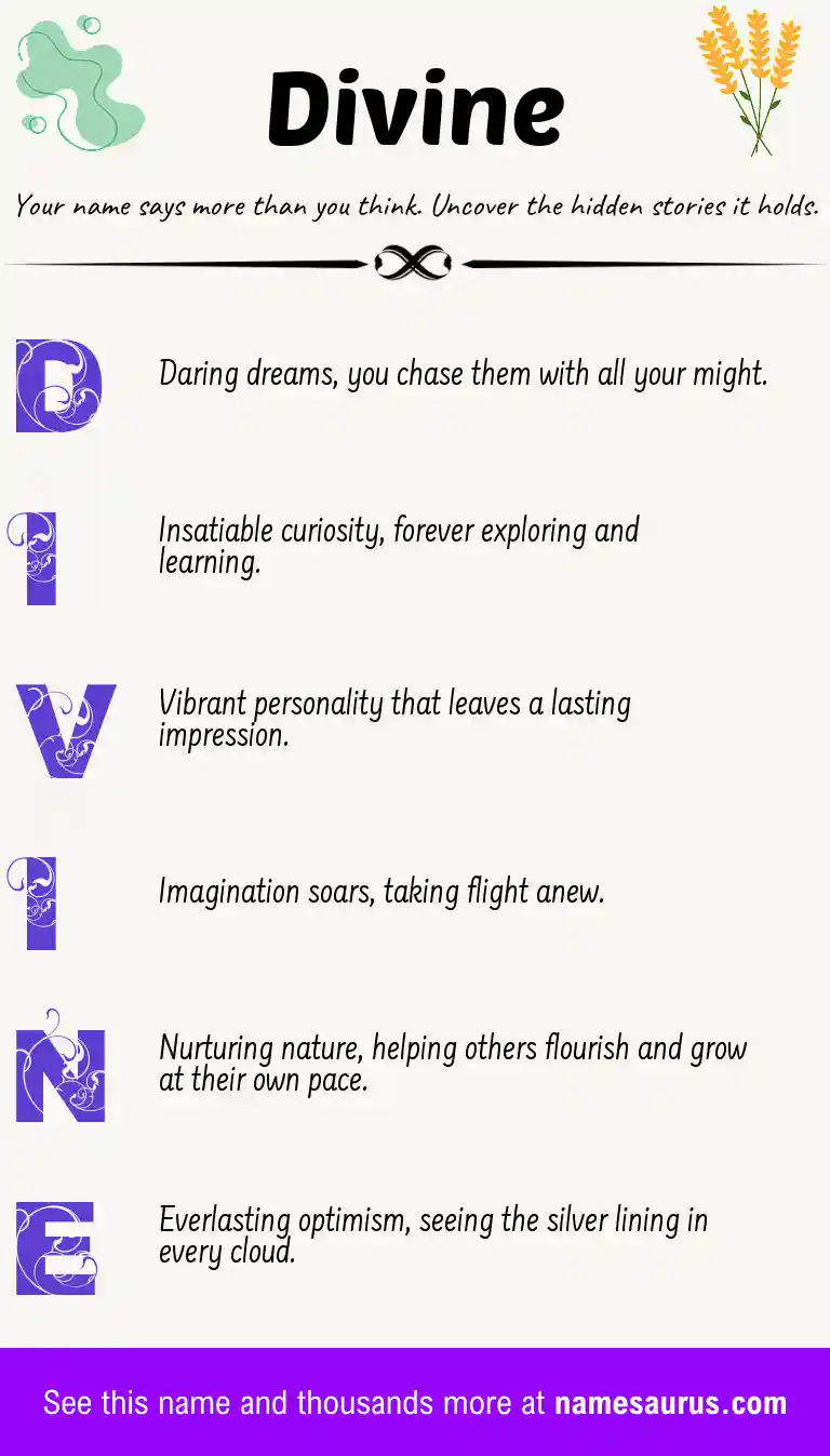 Acrostic poem about Divine.