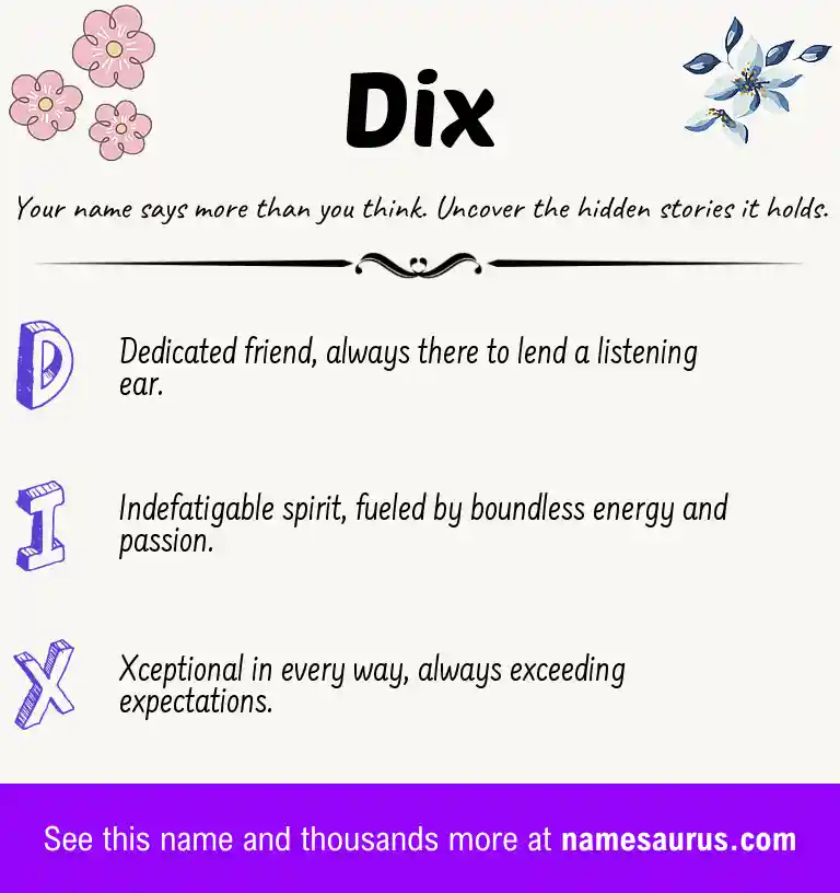 Acrostic poem about Dix.