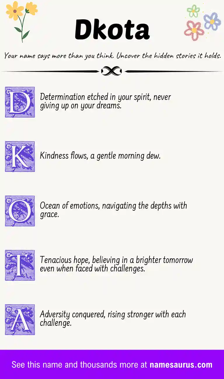 Acrostic poem about Dkota.