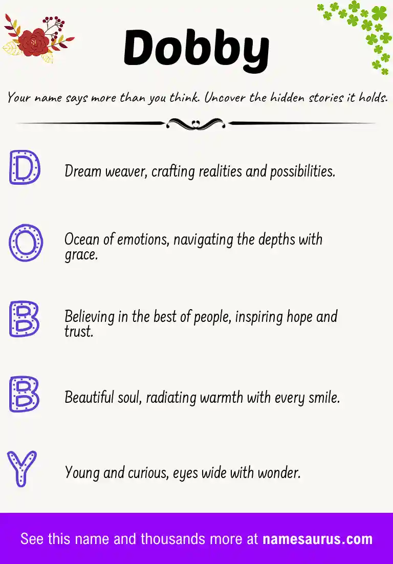 Acrostic poem about Dobby.
