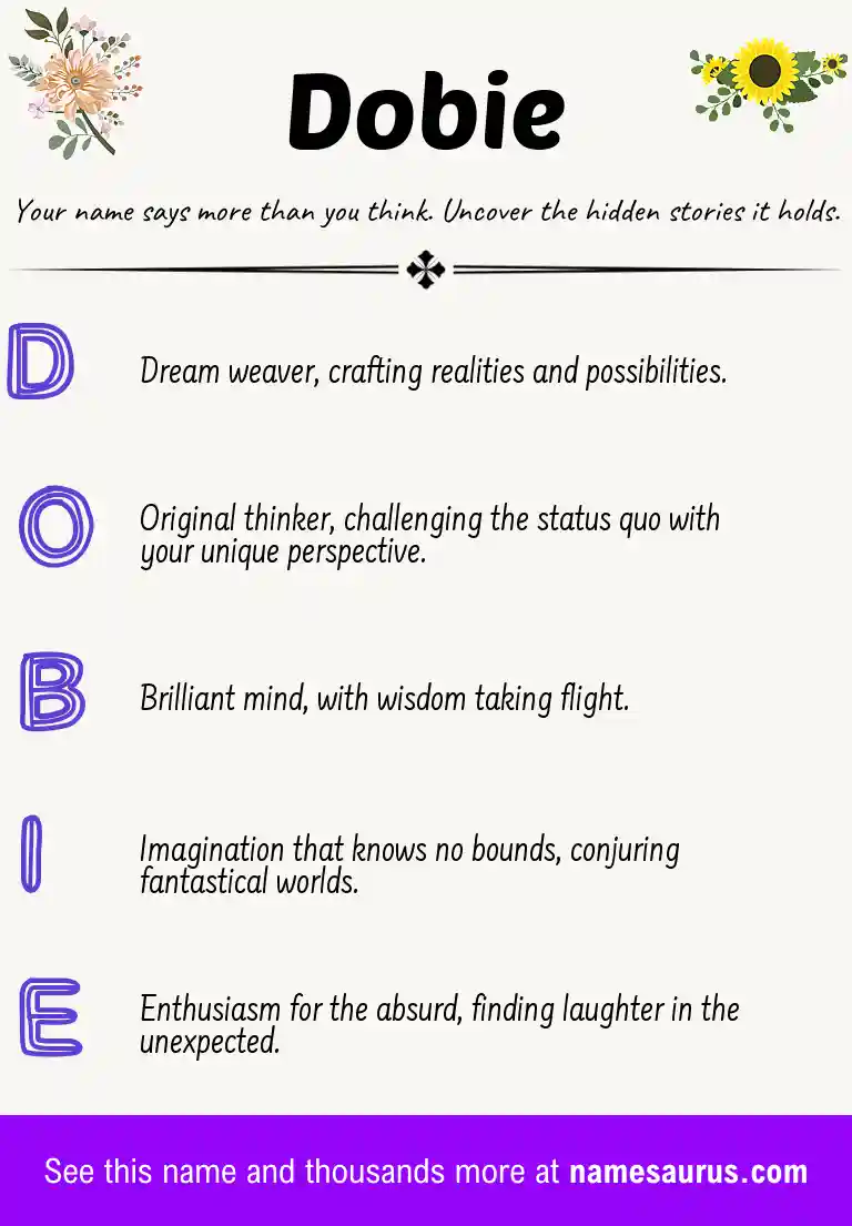 Acrostic poem about Dobie.