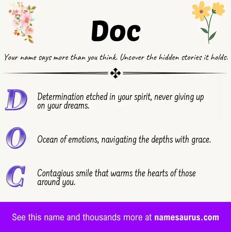 Acrostic poem about Doc.
