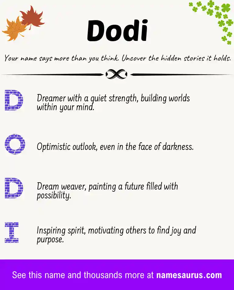 Acrostic poem about Dodi.