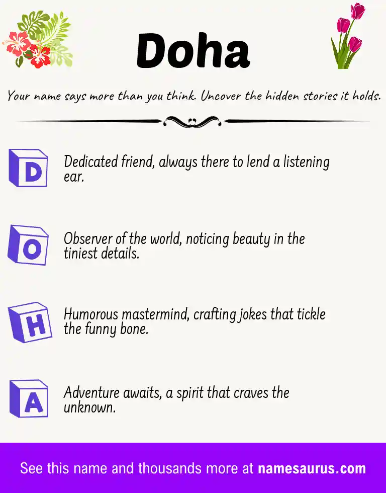 Acrostic poem about Doha.
