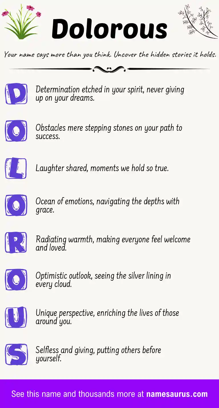 Acrostic poem about Dolorous.