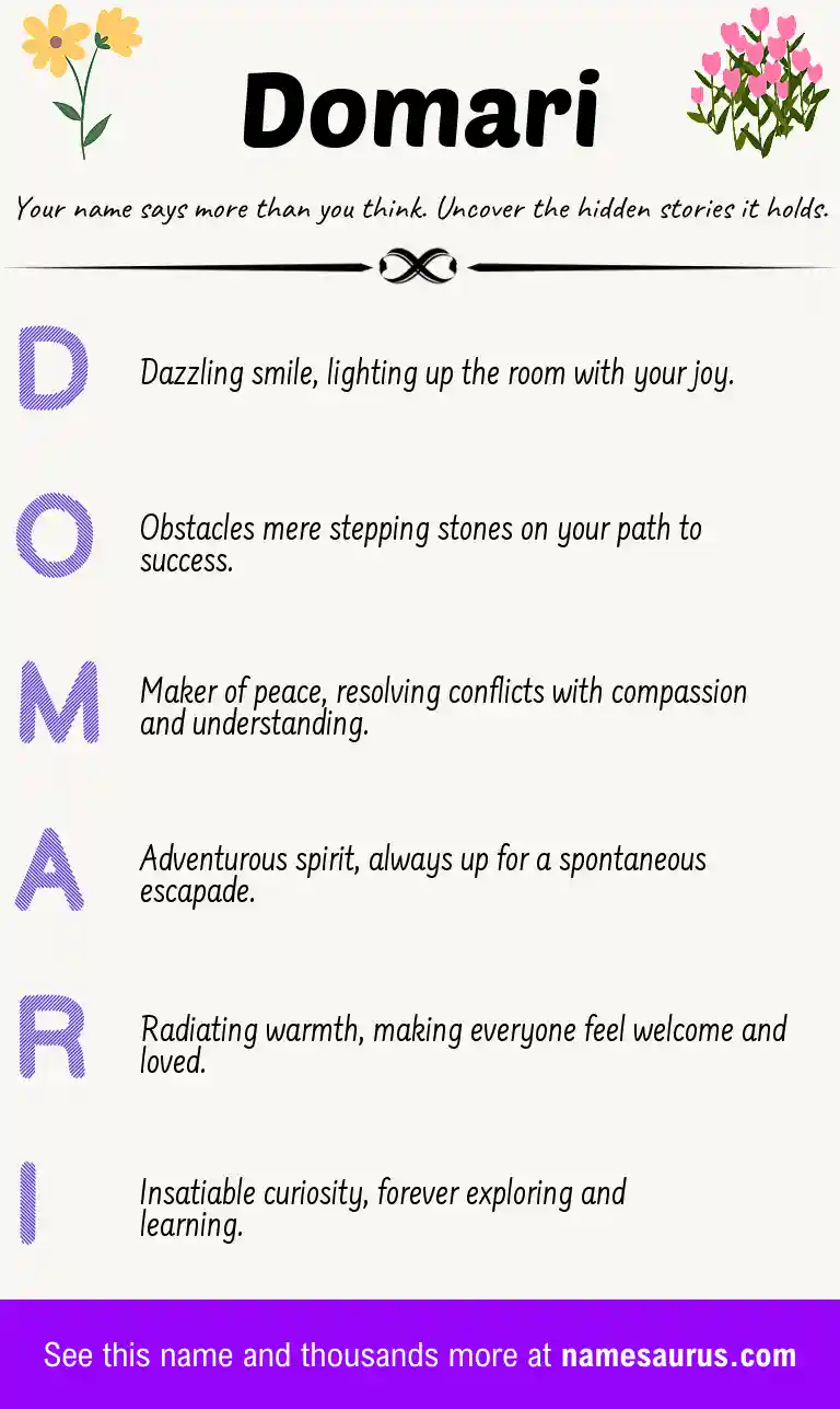 Acrostic poem about Domari.