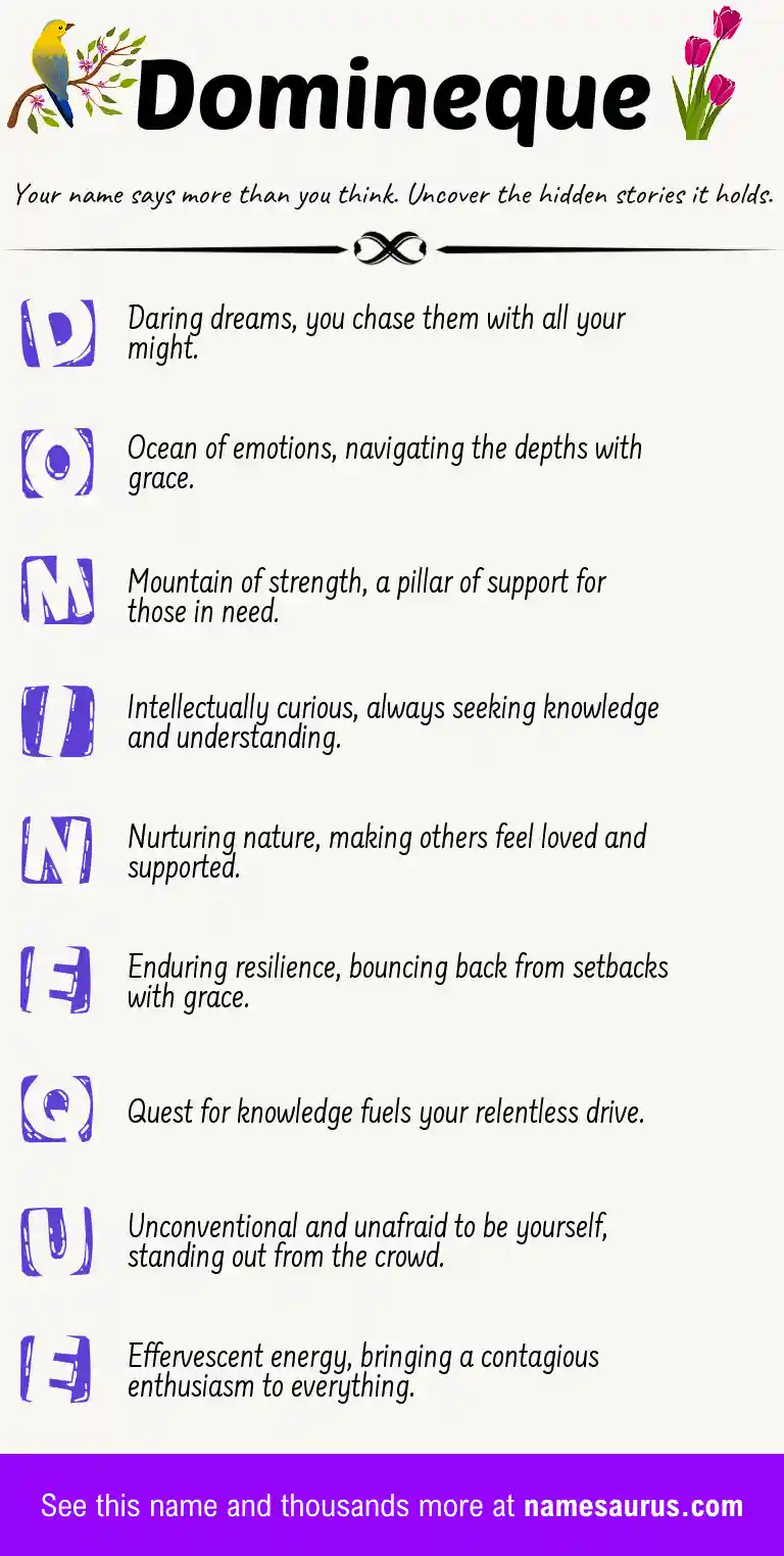Acrostic poem about Domineque.