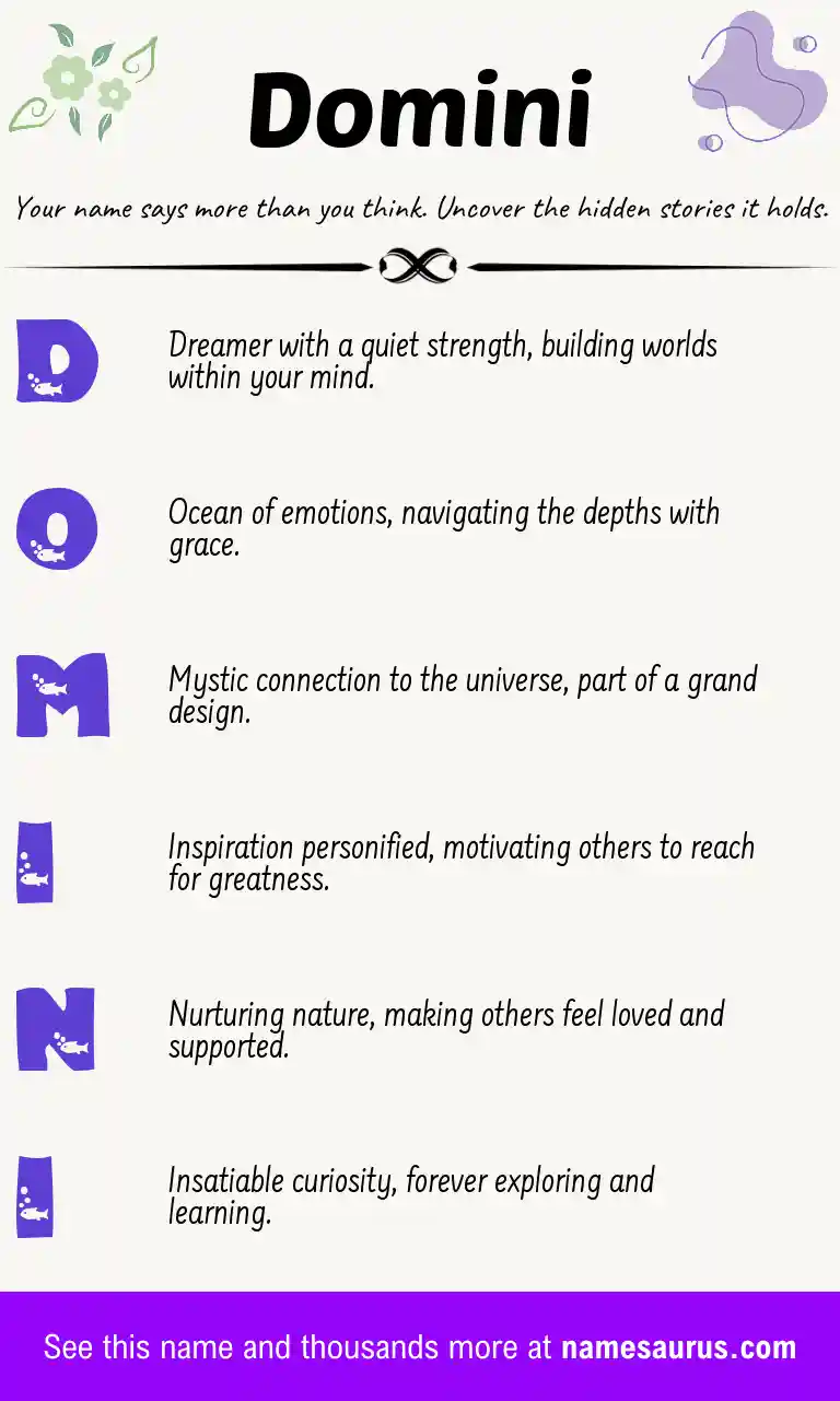 Acrostic poem about Domini.